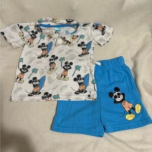 Disney Mickey Mouse Pajama Set - White and Blue